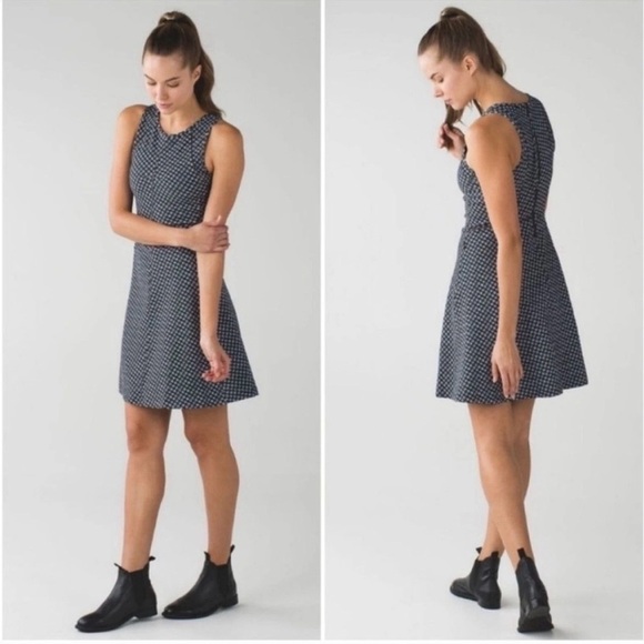 lululemon athletica Dresses & Skirts - Lululemon Go Till Dawn Athletic Dress Deep Dive Checker Sleeveless Women’s S